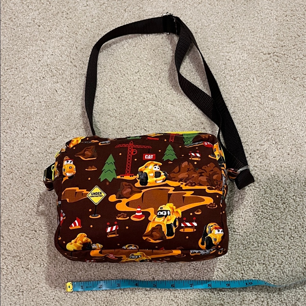 Brown Construction Theme Crossbody Bag